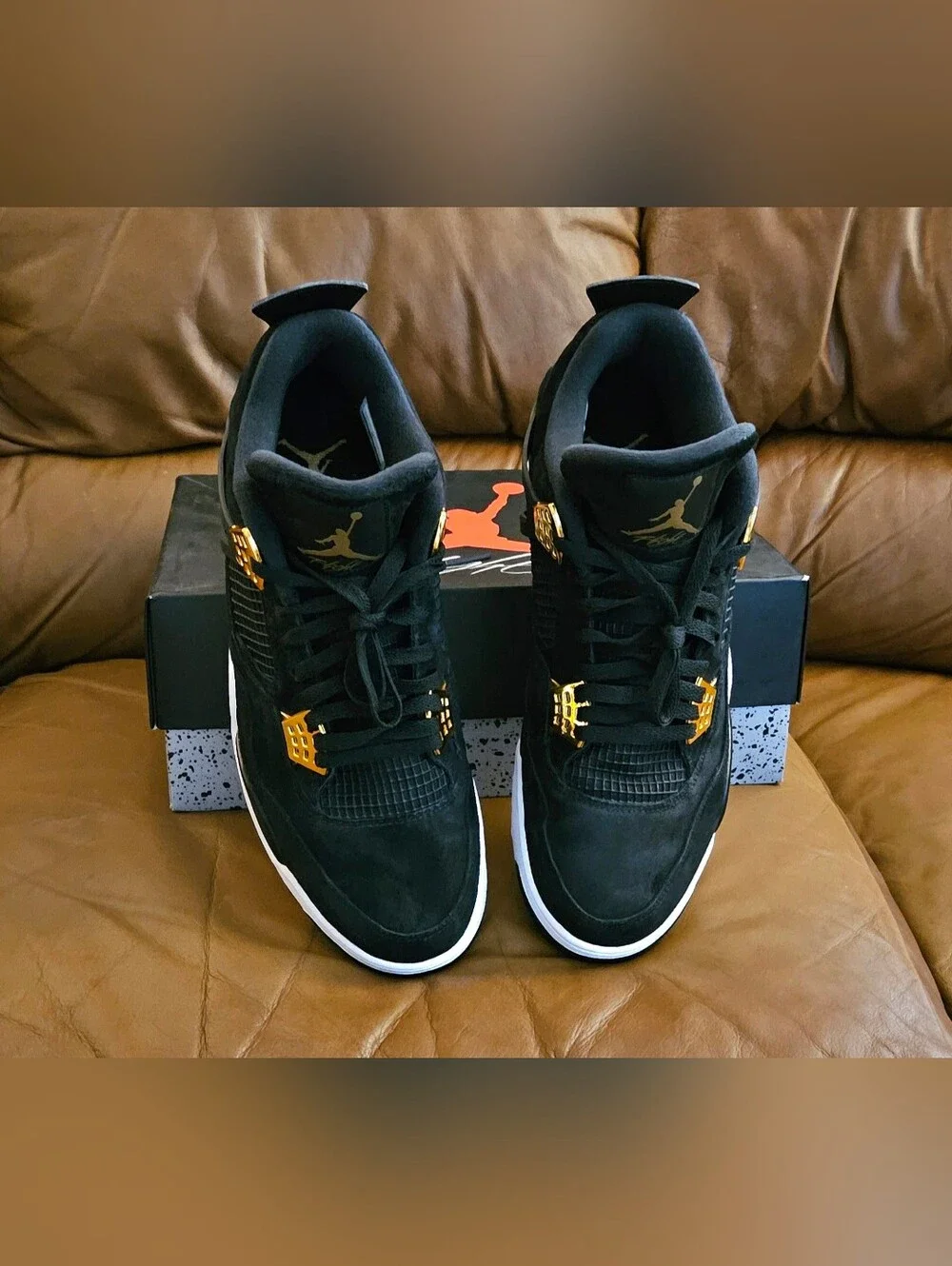 Nike Air Jordan 4 Retro Royalty Black Gold Size 13 (GREAT SHAPE)